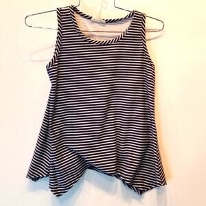 Btween Juniors Top Size S Tank Sleeveless Stretch‎ Classic Coastal Blue White
